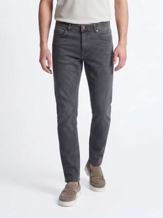 Koyu Yeşil Slim Fit Denim Pamuk Karışımlı Pantolon