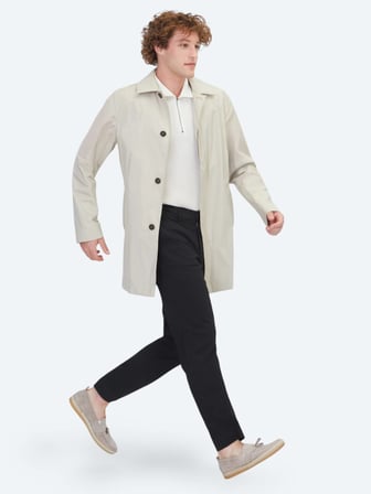 Açık Bej Regular Fit Gömlek Yaka Casual Dokuma Pardesü