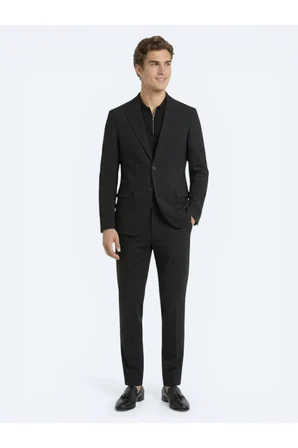 Siyah Modern Fit Takım Elbise