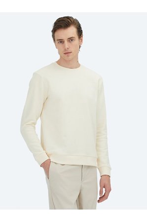 Ekru Bisiklet Yaka Sweatshırt