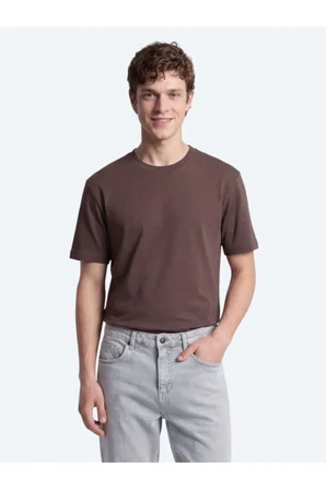 Kahverengi Düz T-Shirt