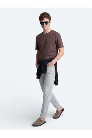 Kahverengi Düz T-Shirt