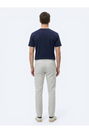 Lacivert Düz Pamuk Karışımlı T-Shirt