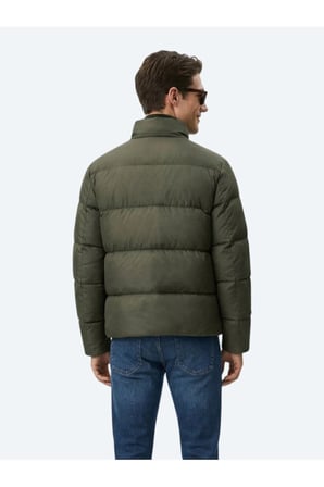 Haki Regular Fit Dik Yaka Casual Dokuma Mont