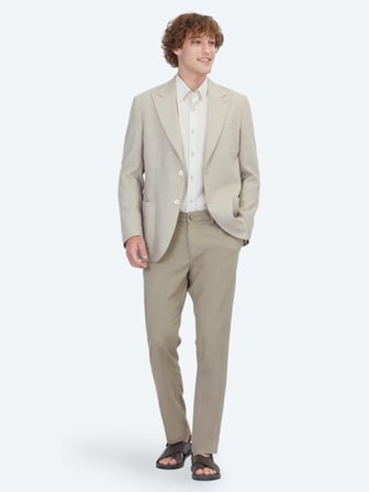 Bej Modern Fit Pamuk Karışımlı Ceket