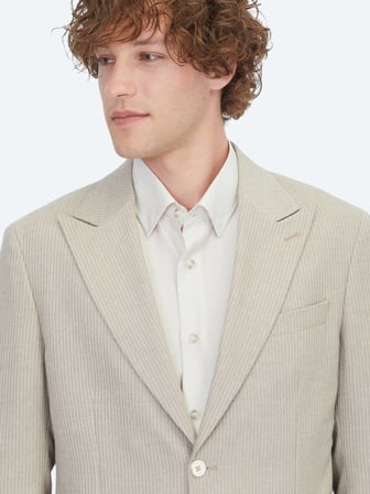 Bej Modern Fit Pamuk Karışımlı Ceket