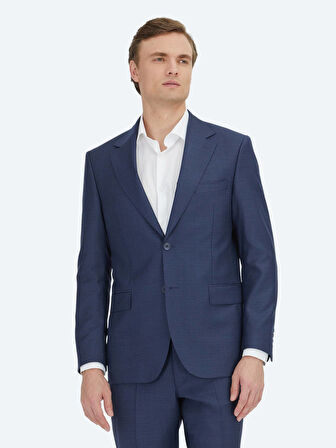 Lacivert Mikro Modern Fit %100 Yün Takım Elbise