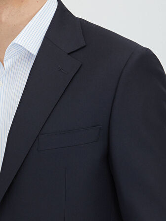 Koyu Lacivert Mikro Modern Fit %100 Yün Takım Elbise