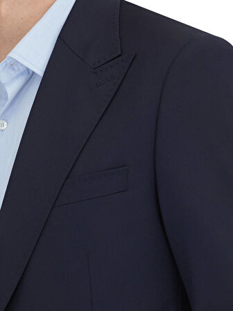 Lacivert Mikro Modern Fit %100 Yün Takım Elbise