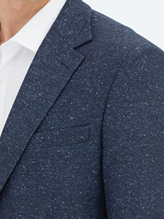 Lacivert Mikro Modern Fit %100 Yün Ceket