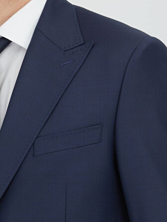 Lacivert Mikro Modern Fit %100 Yün Takım Elbise