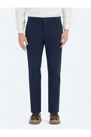 Lacivert Düz Dokuma Regular Fit Casual Pamuk Karışımlı Pantolon
