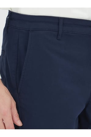 Lacivert Düz Dokuma Regular Fit Casual Pamuk Karışımlı Pantolon