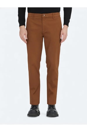 Deve Tüyü Düz Dokuma Regular Fit Casual Pamuk Karışımlı Pantolon