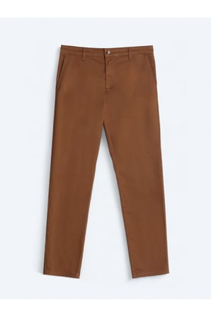 Deve Tüyü Düz Dokuma Regular Fit Casual Pamuk Karışımlı Pantolon