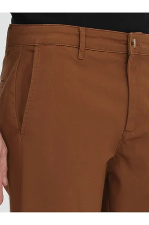 Deve Tüyü Düz Dokuma Regular Fit Casual Pamuk Karışımlı Pantolon