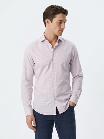 Açık Mavi Kareli Regular Fit Uzun Casual Gömlek