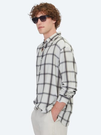Bej Oversize Fit Dokuma Casual Gömlek