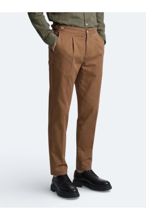 Bakır Düz Dokuma Regular Fit Casual Pamuk Karışımlı Pantolon