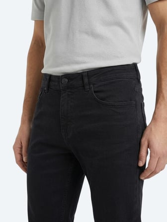 Lacivert Dokuma Slim Fit Spor Pamuk Karışımlı Pantolon