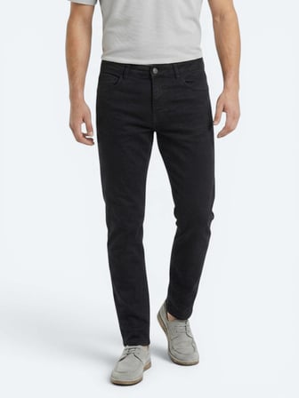 Lacivert Dokuma Slim Fit Spor Pamuk Karışımlı Pantolon