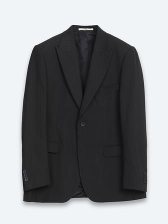 Siyah Çizgili Modern Fit Takım Elbise
