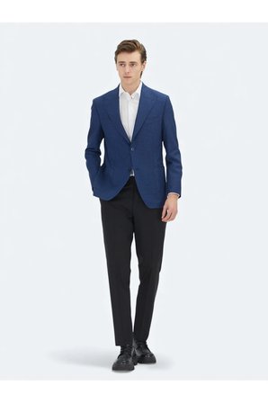 Mavi Mikro Modern Fit %100 Yün Ceket