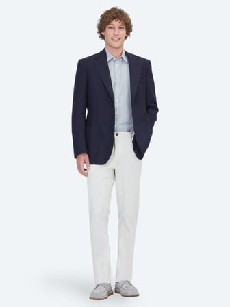 Lacivert Mikro Modern Fit %100 Yün Ceket