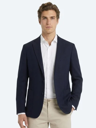 Lacivert Mikro Regular Fit %100 Yün Ceket