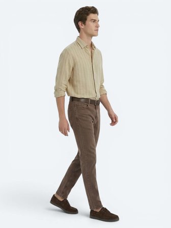 Kahverengi Regular Fit Denim %100 Pamuk Pantolon