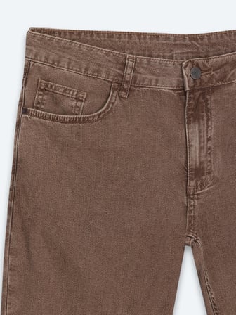 Kahverengi Regular Fit Denim %100 Pamuk Pantolon