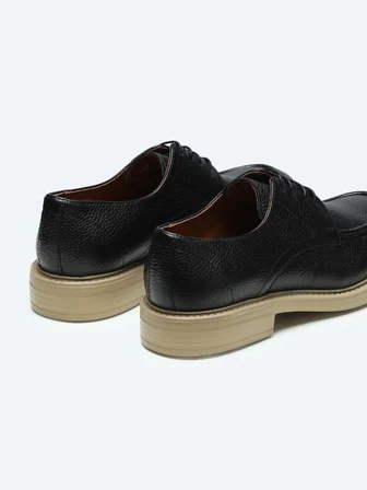 Siyah Deri Smart Casual Ayakkabı