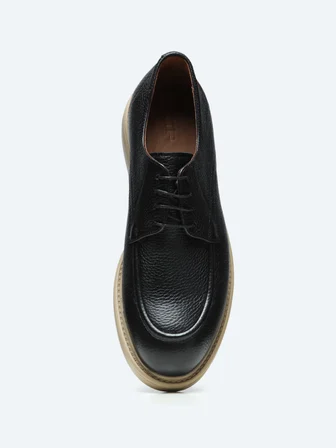 Siyah Deri Smart Casual Ayakkabı