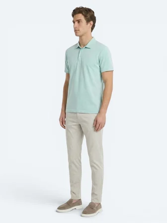 Mint Düz Polo Yaka T-Shirt