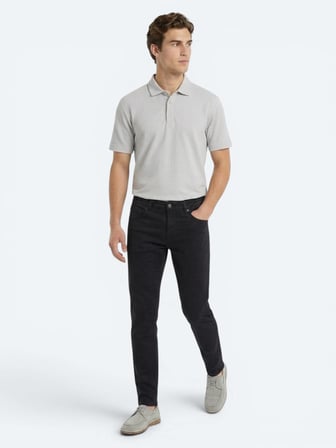 Gri Çizgili %100 Pamuk T-Shirt