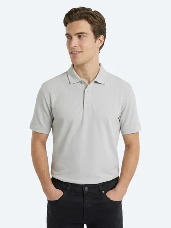 Gri Çizgili %100 Pamuk T-Shirt