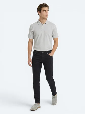 Gri Çizgili %100 Pamuk T-Shirt