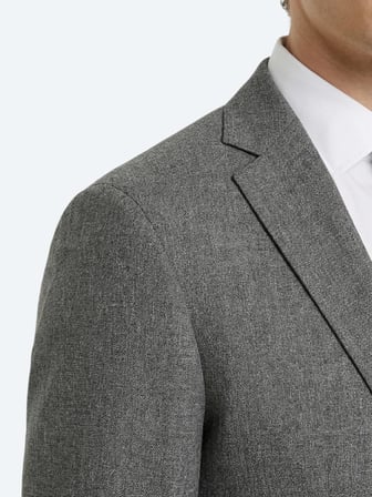 Haki Desenli Regular Fit Keten Karışımlı Ceket