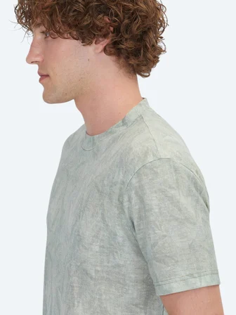 Yeşil Baskılı Pamuk Karışımlı T-Shirt