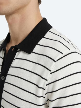 Ekru Çizgili Regular Fit Kısa Casual Pamuk Karışımlı Gömlek