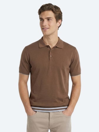 Kahverengi Düz %100 Pamuk T-Shirt