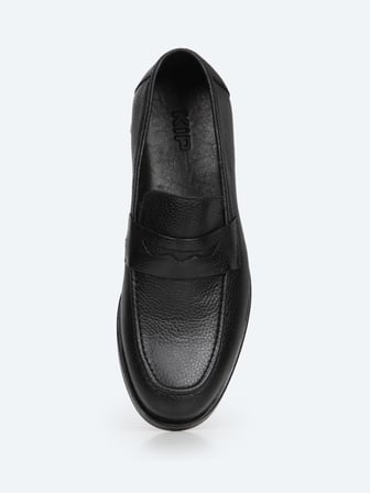 Siyah Deri Klasik Loafer