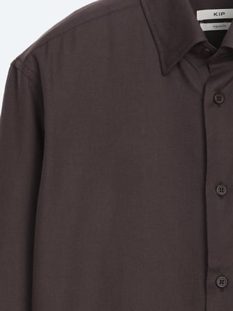Kahverengi Düz Regular Fit Uzun Dokuma Casual %100 Pamuk Gömlek