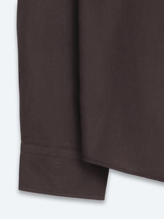 Kahverengi Düz Regular Fit Uzun Dokuma Casual %100 Pamuk Gömlek