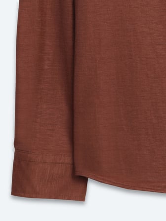 Kiremit Düz Regular Fit Uzun Casual Gömlek