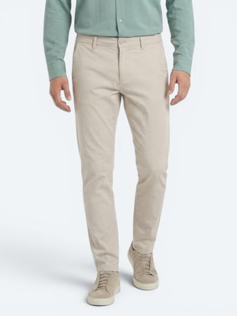 Bej Dokuma Jogging Fit Casual Pamuk Karışımlı Pantolon