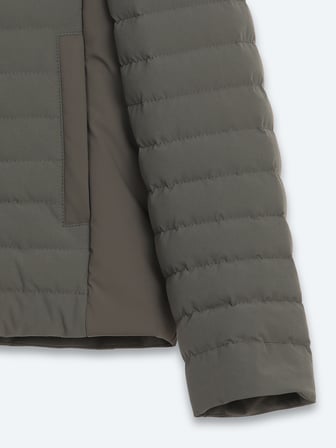 Haki Regular Fit Dik Yaka Dokuma Mont
