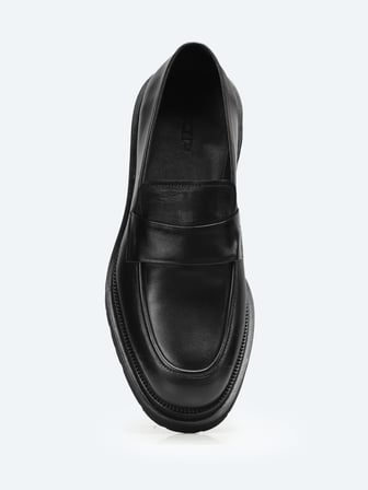 Siyah Deri Smart Casual Loafer