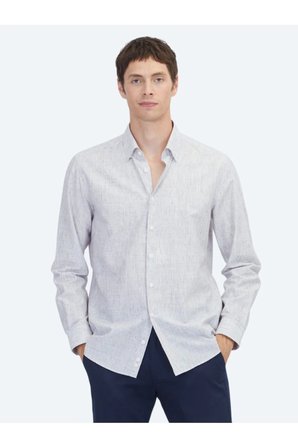 Açık Lacivert Düz Regular Fit Dokuma Casual Pamuk Karışımlı Gömlek