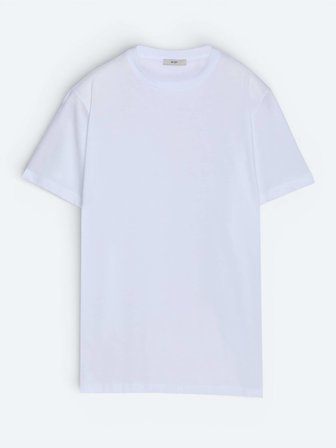Beyaz Düz %100 Pamuk T-Shirt